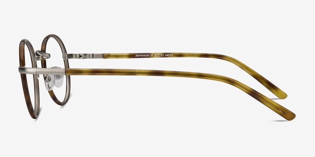 Anywhere Tortoise Acetate-metalEyeglass Frames from EyeBuyDirect, Side View