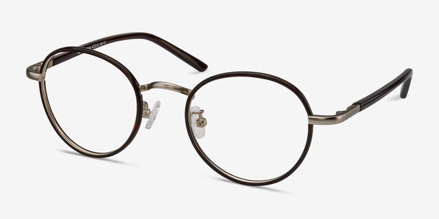 Anywhere Brun AcétateMontures de lunettes de vue d'EyeBuyDirect, Vue d'Angle