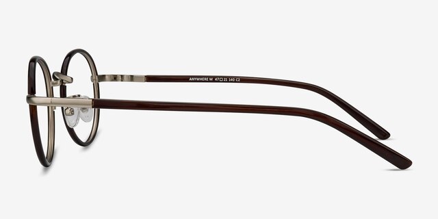 Anywhere Brun AcétateMontures de lunettes de vue d'EyeBuyDirect, Vue de Côté