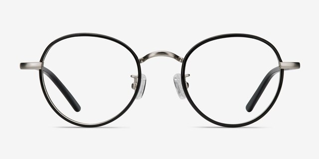 Anywhere Black AcetateEyeglass Frames from EyeBuyDirect, Front View