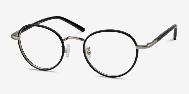 Anywhere Black AcetateEyeglass Frames from EyeBuyDirect, Angle View
