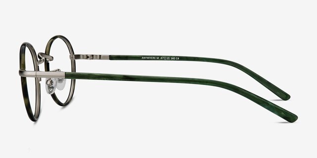 Anywhere Green AcetateEyeglass Frames from EyeBuyDirect, Side View