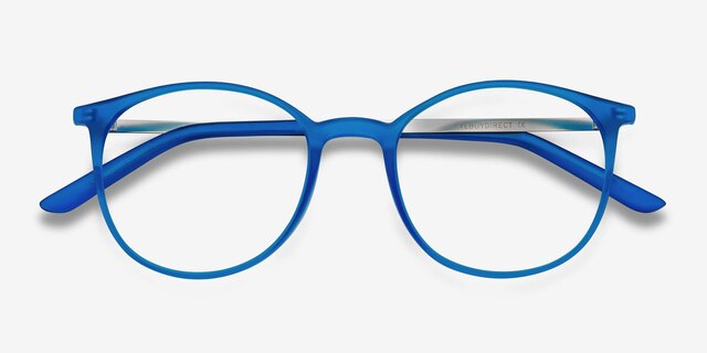 Tangent Blue MetalEyeglass Frames from EyeBuyDirect, Closed View