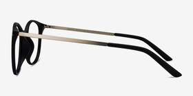 Tangent Noir Métal Montures de lunettes de vue d'EyeBuyDirect, Vue de Côté