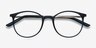 Tangent Bleu marine MétalMontures de lunettes de vue d'EyeBuyDirect, Vue Rapprochée