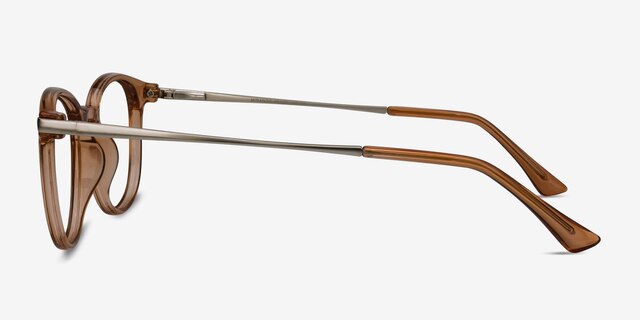 Mirando Light Brown MetalEyeglass Frames from EyeBuyDirect, Side View