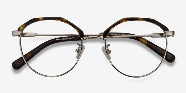 Festival Tortoise Acetate-metalEyeglass Frames from EyeBuyDirect, Closed View