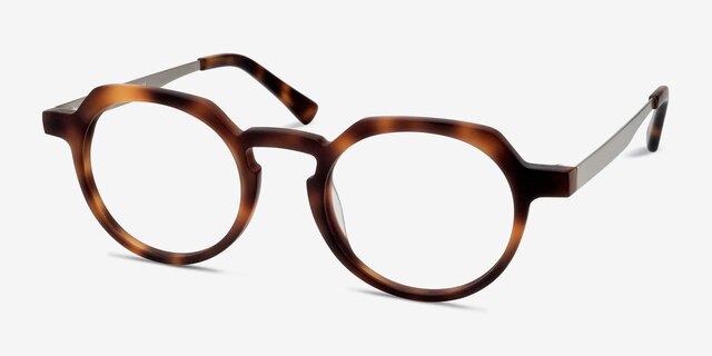 Phantasm Matte Tortoise AcetateEyeglass Frames from EyeBuyDirect, Angle View