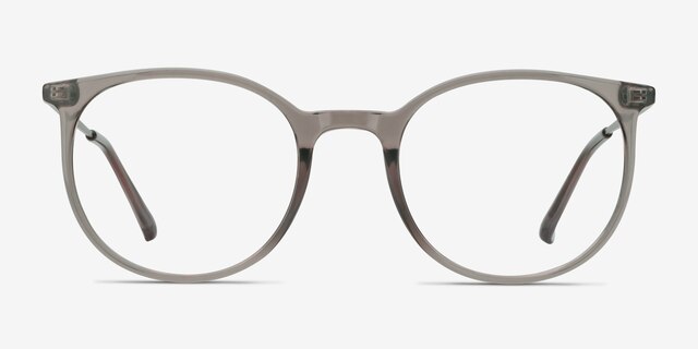 Marilou Clear Gray Plastic-metalMontures de lunettes de vue d'EyeBuyDirect, Vue de Face