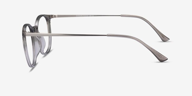 Marilou Clear Gray Plastic-metalMontures de lunettes de vue d'EyeBuyDirect, Vue de Côté