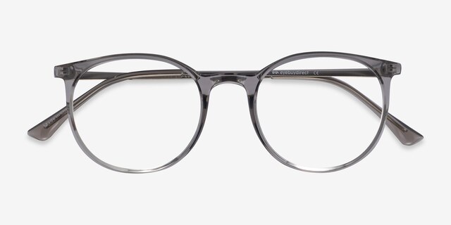 Marilou Clear Gray Plastic-metalMontures de lunettes de vue d'EyeBuyDirect, Vue Rapprochée