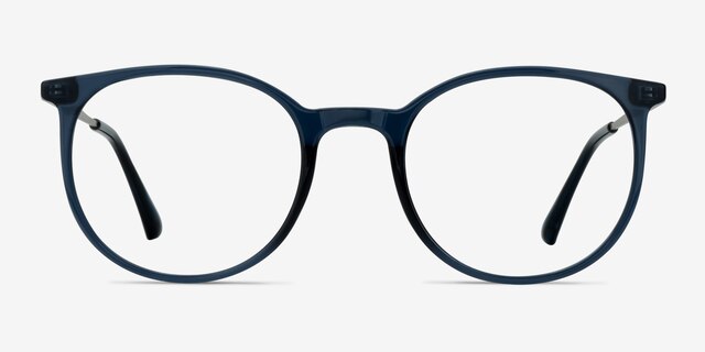 Marilou Clear Cobalt Plastic-metalEyeglass Frames from EyeBuyDirect, Front View