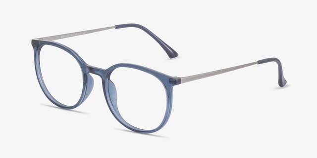 Marilou Clear Cobalt Plastic-metalEyeglass Frames from EyeBuyDirect, Angle View