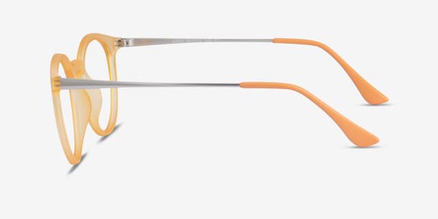 Grin Matte Yellow Plastic-metalEyeglass Frames from EyeBuyDirect, Side View