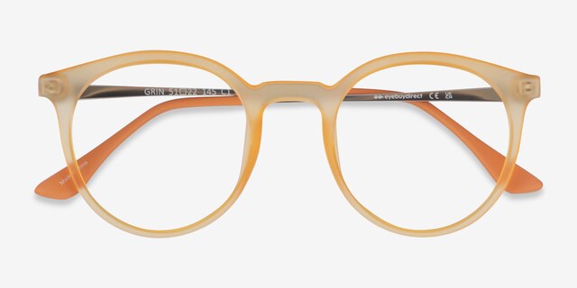 Grin Matte Yellow Plastic-metalEyeglass Frames from EyeBuyDirect, Closed View