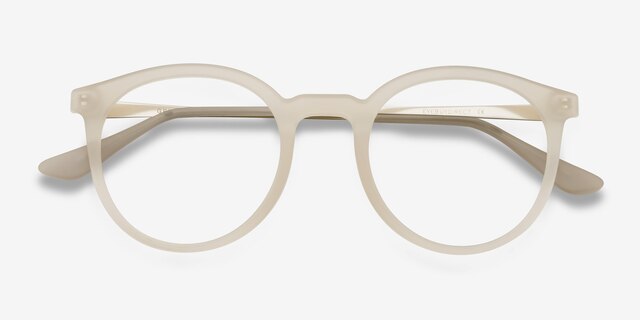 Grin Matte Clear Plastic-metalMontures de lunettes de vue d'EyeBuyDirect, Vue Rapprochée