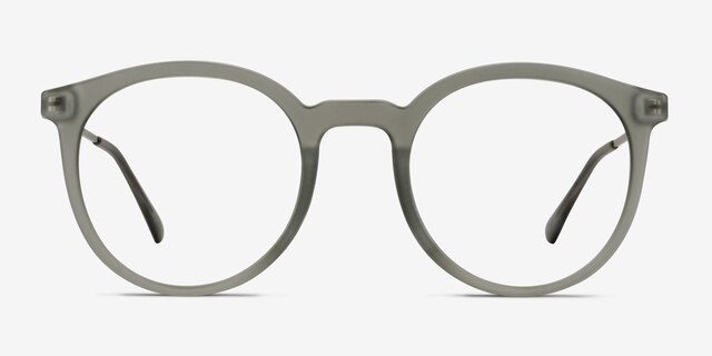 Grin Matte Gray MetalEyeglass Frames from EyeBuyDirect, Front View