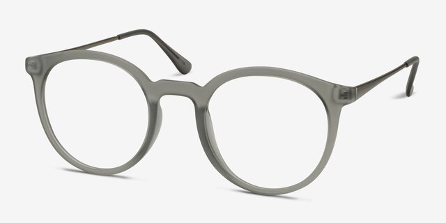 Grin Matte Gray MetalEyeglass Frames from EyeBuyDirect, Angle View