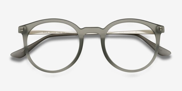 Grin Matte Gray MetalEyeglass Frames from EyeBuyDirect, Closed View