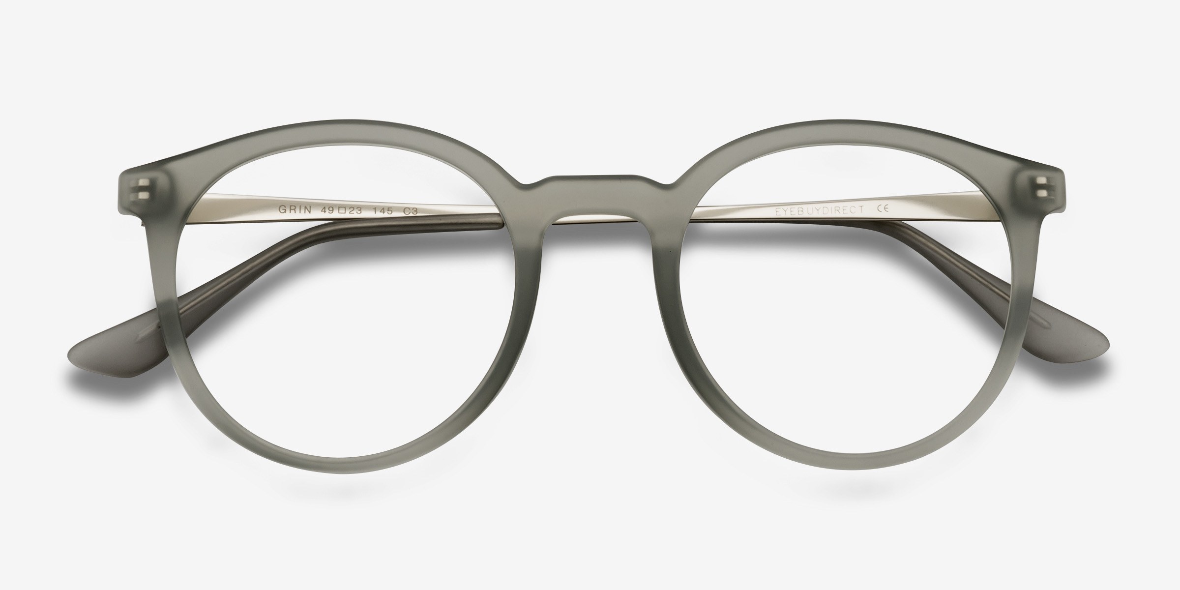 Grin Round Matte Gray Full Rim Eyeglasses | Eyebuydirect
