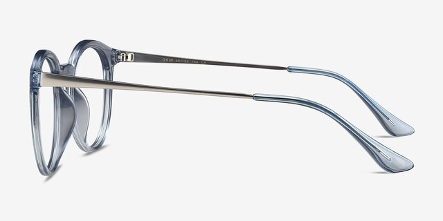 Grin Clear Blue MetalEyeglass Frames from EyeBuyDirect, Side View