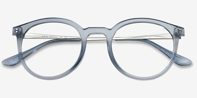 Grin Clear Blue MetalEyeglass Frames from EyeBuyDirect, Closed View
