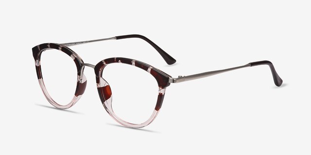 Lightworks Pink Floral Plastic-metalEyeglass Frames from EyeBuyDirect, Angle View