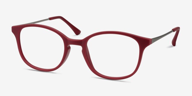 Villa Raspberry Plastic-metalEyeglass Frames from EyeBuyDirect, Angle View