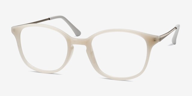 Villa White MetalEyeglass Frames from EyeBuyDirect, Angle View