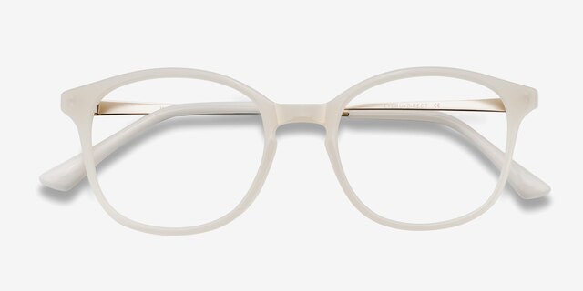 Villa White MetalEyeglass Frames from EyeBuyDirect, Closed View
