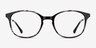 Villa Black Striped MetalEyeglass Frames from EyeBuyDirect, Front View