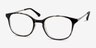 Villa Black Striped MetalEyeglass Frames from EyeBuyDirect, Angle View