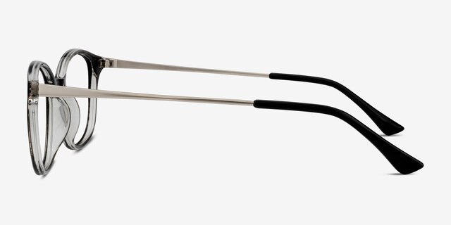 Villa Black Striped MetalEyeglass Frames from EyeBuyDirect, Side View