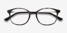 Villa Black Striped MetalEyeglass Frames from EyeBuyDirect, Closed View