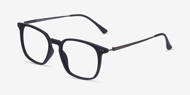 Ghostwriter Matte Black Plastic-metalMontures de lunettes de vue d'EyeBuyDirect, Vue d'Angle