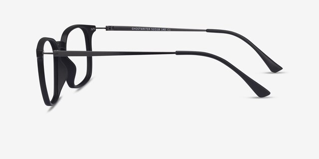 Ghostwriter Matte Black Plastic-metalMontures de lunettes de vue d'EyeBuyDirect, Vue de Côté