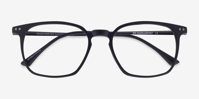 Ghostwriter Matte Black Plastic-metalMontures de lunettes de vue d'EyeBuyDirect, Vue Rapprochée
