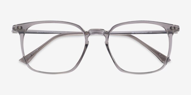 Ghostwriter Gris Plastic-metalMontures de lunettes de vue d'EyeBuyDirect, Vue Rapprochée