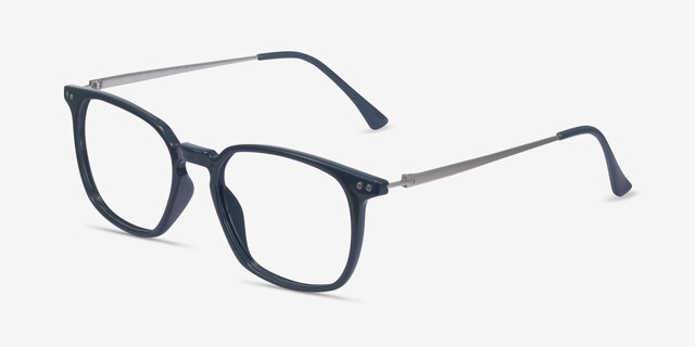 Ghostwriter Teal Plastic-metalEyeglass Frames from EyeBuyDirect, Angle View