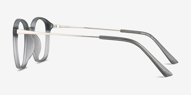 Crave Matte Gray MétalMontures de lunettes de vue d'EyeBuyDirect, Vue de Côté