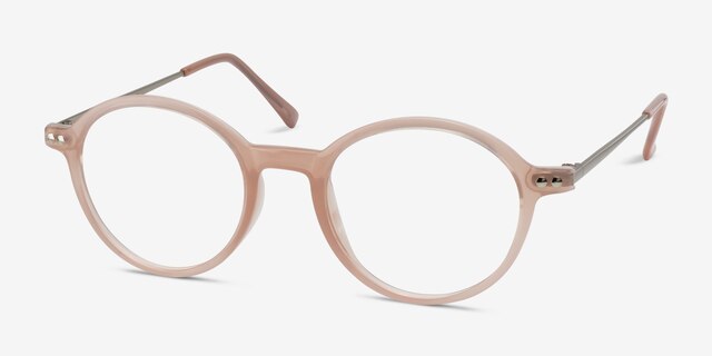 Hijinks Pink MetalEyeglass Frames from EyeBuyDirect, Angle View