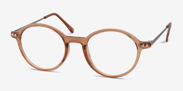 Hijinks Cinnamon Plastic-metalEyeglass Frames from EyeBuyDirect, Angle View