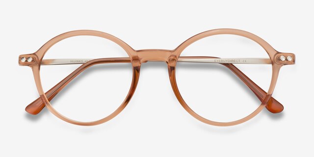 Hijinks Cinnamon Plastic-metalEyeglass Frames from EyeBuyDirect, Closed View