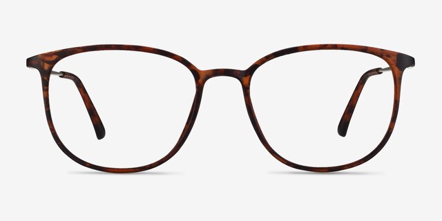 Strike Matte Tortoise Plastic-metalMontures de lunettes de vue d'EyeBuyDirect, Vue de Face