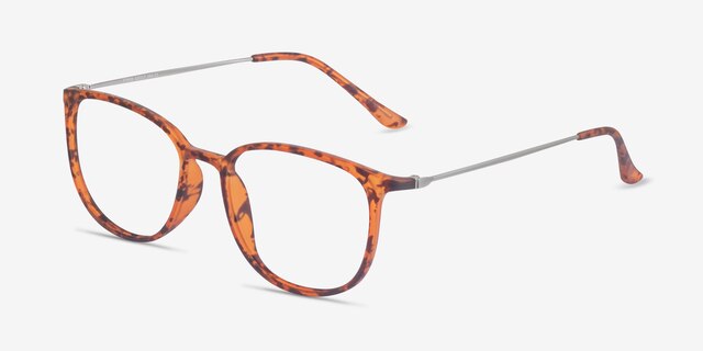 Strike Matte Tortoise Plastic-metalMontures de lunettes de vue d'EyeBuyDirect, Vue d'Angle