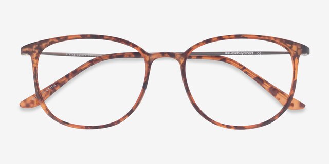 Strike Matte Tortoise Plastic-metalMontures de lunettes de vue d'EyeBuyDirect, Vue Rapprochée