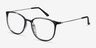 Strike Black Striped MetalEyeglass Frames from EyeBuyDirect, Angle View