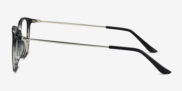 Strike Black Striped MetalEyeglass Frames from EyeBuyDirect, Side View