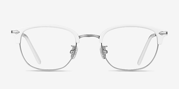 Links Blanche Métal Montures de lunettes de vue