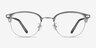 Links Matte Gray MetalEyeglass Frames from EyeBuyDirect, Front View